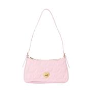 Roze Schoudertas met Gouden Logo Moschino , Pink , Dames