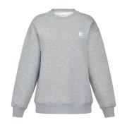 Grijze Melange Sweatshirt met Logo Detail Sofie Schnoor , Gray , Dames