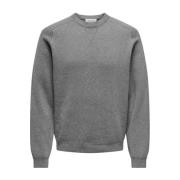 Heren Crew Neck Sweater Only & Sons , Gray , Heren