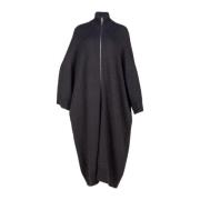 Houtskool Gebreide Coatigan met Ritssluiting Liviana Conti , Black , D...