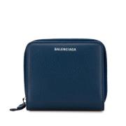 Pre-owned Leather wallets Balenciaga Vintage , Blue , Dames