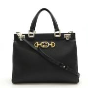 Pre-owned Leather handbags Gucci Vintage , Black , Dames