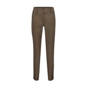 Stijlvolle Modieuze Broek Diana Mud Red Button , Brown , Dames