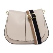 Ronde leren tas met dubbele draagbaarheid Gianni Chiarini , Beige , Da...