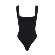 Vierkante Hals Bodysuit Entire Studios , Black , Dames