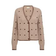 Cardigan in taupe patrijsstijl Freequent , Beige , Dames