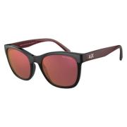 Zwarte en Bordeaux Resin Zonnebril Armani Exchange , Black , Dames