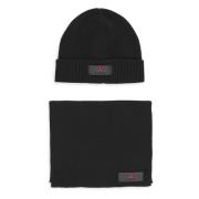 Zwarte Beanie Muts van Wolmix Peuterey , Black , Heren