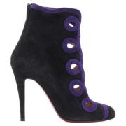 Pre-owned Suede boots Christian Louboutin Pre-owned , Black , Dames