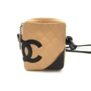 Pre-owned Leather crossbody-bags Chanel Vintage , Beige , Dames