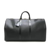 Pre-owned Leather travel-bags Louis Vuitton Vintage , Black , Dames