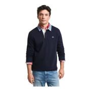 Grafische Twill Kraag Rugger Shirt Gant , Blue , Heren