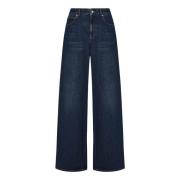 Blauwe Wide-Leg Jeans Verhoog Garderobe Alexander McQueen , Blue , Dam...