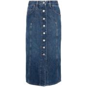 Denim Rok met Klassieke Details Isabel Marant Étoile , Blue , Dames