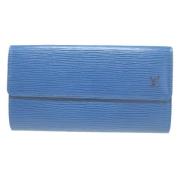 Pre-owned Leather wallets Louis Vuitton Vintage , Blue , Dames