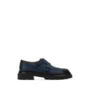 Blauwe Leren Band Schoenen Santoni , Blue , Heren