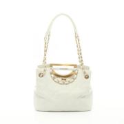 Pre-owned Leather shoulder-bags Chanel Vintage , White , Dames