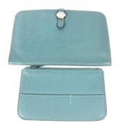 Pre-owned Leather wallets Hermès Vintage , Blue , Dames