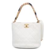 Pre-owned Leather chanel-bags Chanel Vintage , White , Dames