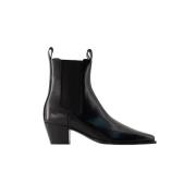 Leather boots TotêMe , Black , Dames