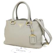 Pre-owned Leather prada-bags Prada Vintage , Gray , Dames