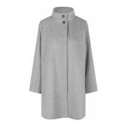 Elegante Grijze Melange Jas Masai , Gray , Dames