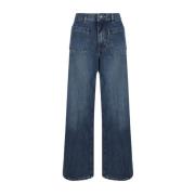 Donkerblauwe Bootcut Denim Jeans Chloé , Blue , Dames