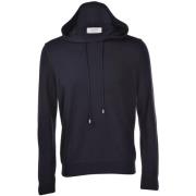 Merino Gebreide Hoodie Gran Sasso , Blue , Heren