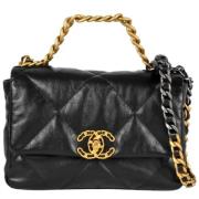 Pre-owned Leather chanel-bags Chanel Vintage , Black , Dames