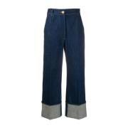 Rodeo Blue High-Rise Cuffed Jeans Patou , Blue , Dames