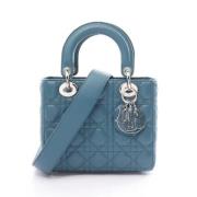 Pre-owned Leather handbags Dior Vintage , Blue , Dames