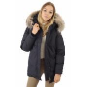 Bordeaux Admiral Parka met wasbeer bont Pyrenex , Blue , Dames