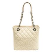 Pre-owned Leather chanel-bags Chanel Vintage , Beige , Dames