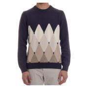 Blauwe Classic Diamond Sweater Ballantyne , Blue , Heren