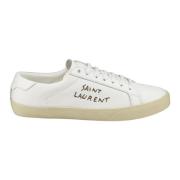 Court Classic Leren Sneakers Saint Laurent , White , Dames