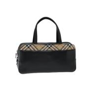 Pre-owned Leather handbags Burberry Vintage , Black , Dames