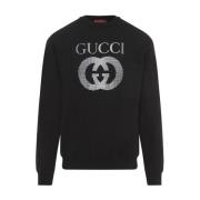 Zwarte Sweatshirt Aw24 Stijlvol Comfortabel Gucci , Black , Heren