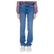 Blauwe Straight Leg Jeans voor Vrouwen Guess , Blue , Dames