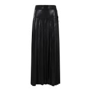 Geplooide lange rok met split Norma Kamali , Black , Dames