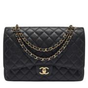 Pre-owned Leather chanel-bags Chanel Vintage , Black , Dames