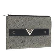 Pre-owned Leather pouches Louis Vuitton Vintage , Gray , Dames