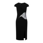 Zwart Gedrapeerde Jurk Elegant Chic Givenchy , Black , Dames