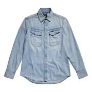 Slim Fit Denim Overhemd met Unieke Details G-star , Blue , Heren