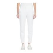 Rechte broek van viscose met Milano-steek Max Mara , White , Dames