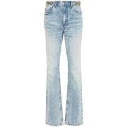 Blauwe Denim Tapered Leg Jeans Stella McCartney , Blue , Dames