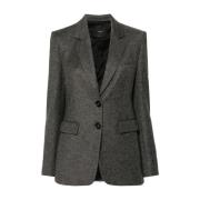 Grijze enkelborst Ruota blazer Pinko , Gray , Dames