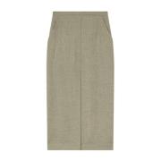 Geruite Grijze Rok met Split Pinko , Gray , Dames