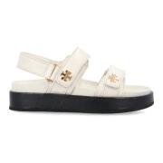 Ivoor Gesloten Platte Sandalen Kira Aw24 Tory Burch , Beige , Dames