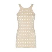 Witte Gehaakte Haltertop Sportmax , Beige , Dames