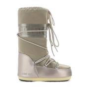 Grijze Waterdichte Gevoerde Laarzen met Logo Moon Boot , Gray , Dames